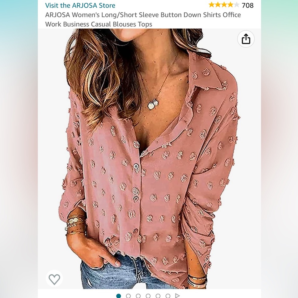 Long sleeve - button down top - Dusty Rose